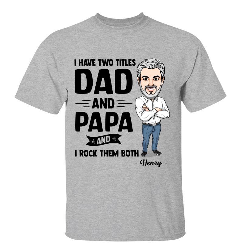 Dad Papa Rock Both Titles Caricature Personalized Shirt