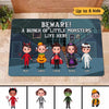 Beware Bunch Of Little Monsters Live Here Doll Kids Personalized Doormat