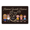 Home Sweet Home Doll Family Couple & Kids Personalized Doormat