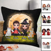 Doll Couple Sitting With Cats Moon Light Personalized Pillow (Insert Included)