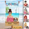 Dog Mom Summer Pattern Personalized Beach Towel