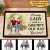 Lovely Lady Grumpy Old Man Couple Flower Gate Personalized Doormat