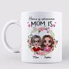 Home Is Wherever Mom Is Floral Circle Doll Women Personalized Mug