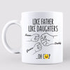 Dads And Kids Fist Bump Outline Like Father Like Daughter Son Personalized Mug