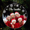 Photo Inserted Snow Background Family Christmas Personalized Acrylic Ornament