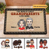 Caricature Style The World‘s Best Grandparents Live Here Personalized Doormat