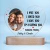 Couple Photo I Met You Gift For Him For Her Personalized Acrylic Heart Plaque LED Night Light