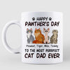 Happy Pawther‘s Day Sitting Cartoon Cats Gift For Cat Dad Personalized Mug