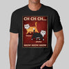 Halloween Horror Fluffy Cat Ch Ch Ch Meow Meow Meow Personalized Shirt