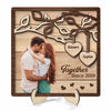 Couple Kissing Under Tree Photo Upload Personalized 2-Layer Wooden Plaque