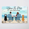 Back View Couple You Me The Dogs Beach Landscape Personalized Horizontal Poster