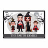 Grey Moon Halloween Family Personalized Horizontal Poster