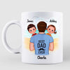 Dad Carrying Kids On Shoulder Best Dad Ever Beach Landscape Father's Day Gift For Daddy Personalized Mug