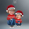 Grandma & Grandkid Custom Face Photo Christmas Gift For Granddaughter Grandson Personalized Acrylic Ornament