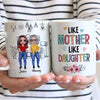 Posing Doll Mom And Daughter In House Background Personalized Mug