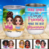 Beach Landscape Summer Doll Besties Personalized Wine Tumbler