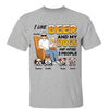 Sitting Man Beer And Dogs Personalized Shirt