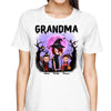 Pretty Halloween Grandma Purple Moon Tree Personalized Shirt