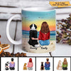 Dogs Sitting At The Beach Personalized Mug