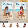 Summer Doll Couple Sitting Vacation Gift Honeymoon Gift Newlywed Gift Personalized Beach Towel