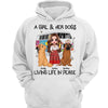 Hippie Girl & Cute Sitting Dog Living Life In Peace Personalized Shirt