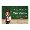 Welcome To Doll Teacher Classroom Blackboard Personalized Doormat