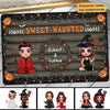 Halloween Wreath Doll Couple Personalized Doormat