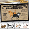 Please Remember When Visiting Cats House One Person Personalized Doormat