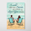 Couple Back View On The Beach Personalized Vertical Poster