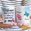Besties Long Distance Relationship Gift Watercolor Flower States Personalized AOP Mug
