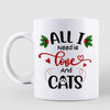 Cartoon Girl Loves Christmas And Cats Personalized AOP Coffee Mug