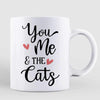 Chibi Couple And Cats Valentine Tree  Gift For Him For Her Personalized Mug