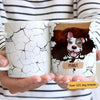 Cracked Peeking Dog Inside Personalized Dog Coffee Mug
