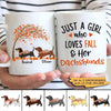 Fall Season Girl Loves Her Dachshund Personalized AOP Mug