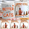 Fall Season Life Is Better With A Cat Personalized Cat Coffee Mug