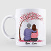 Mother And Daughter Under Pink Tree Personalized Mug