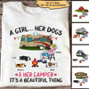 A Camping Girl And Her Dogs Personalized Shirt