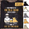 An Old Man With Beer And Grumpy Cats Personalized Shirt