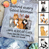 Behind Good Woman Are Cats Sitting Cartoon Cat Personalized Shirt