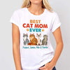 Best Cat Mom Cat Dad Ever Sitting Cat Cartoon Personalized Shirt