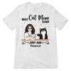 Best Cat Mom Woman And Fluffy Cat Personalized Shirt