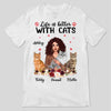 Better With Cat Floral Woman Holding Cat Personalized Shirt