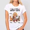 Better With Cat Floral Woman Holding Cat Personalized Shirt