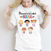 Blessed Grandma Colorful Family Kid Face Personalized Shirt