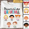 Blessed Grandma Colorful Family Kid Face Personalized Shirt
