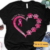 Breast Cancer Paws For The Cure Paw Heart Personalized Shirt