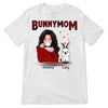 Bunny Mom Red Patterned Rabbit Personalized Shirt