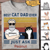 Cat Dad With Fluffy Cat Personalized Shirt