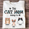 Cat Mom Belongs To Peeking Fluffy Cat Personalized Shirt
