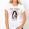 Cat Mom Floral Girl Hugging Cat Personalized Shirt